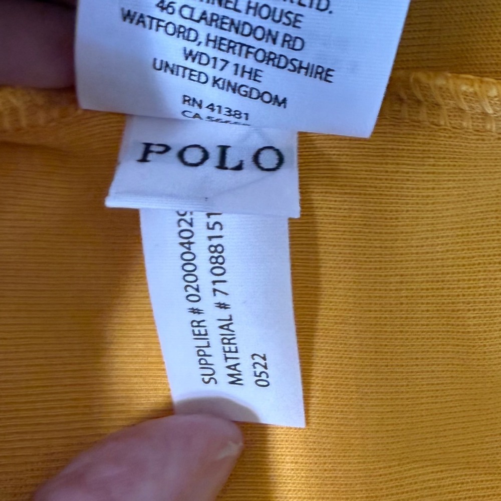 Polo Ralph Lauren Mens XXL Yellow Short Sleeve Full Zip Hoodie Pony 71088151 - Picture 5 of 8